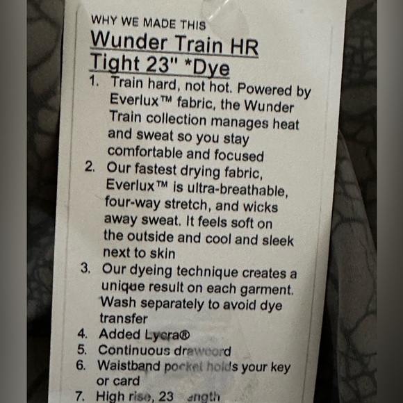 Lululemon Wunder Train HR Tight 23” Dye - Picture 5 of 7